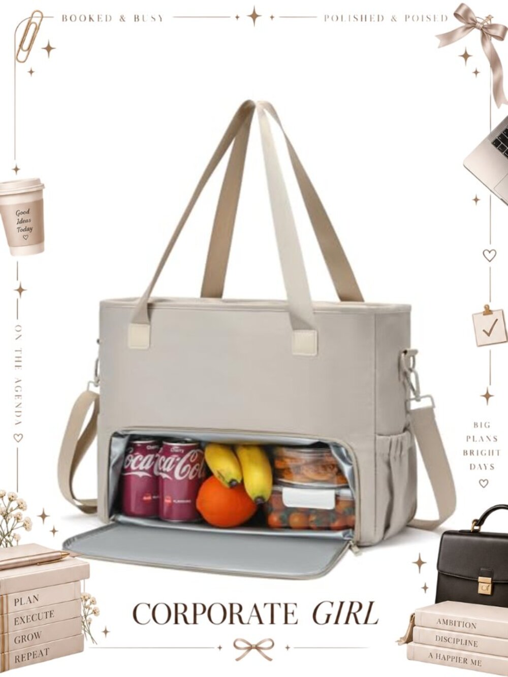 Lunch Tote Bag for Women 15.6 inch Laptop Insulated Work Bag Teacher Nurse